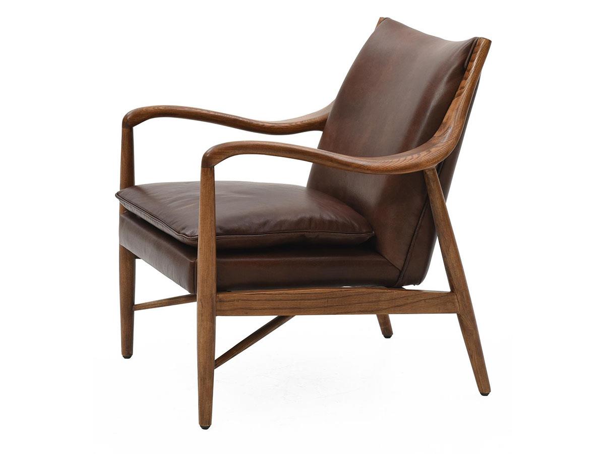 Kiannah Top-Grain Leather Club Chair, Brown